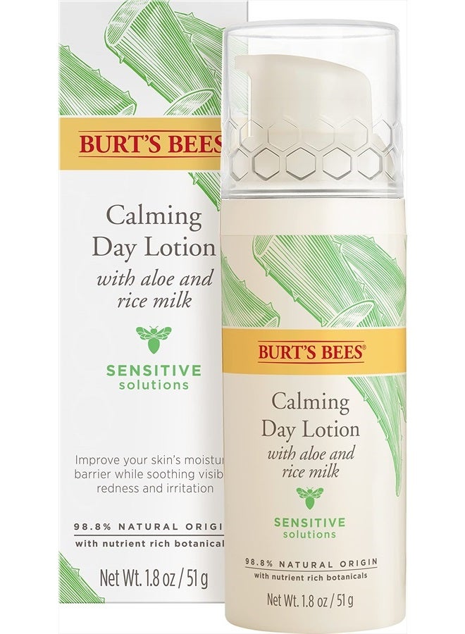 Burt's Bees Sensitive Solutions Calming Day Lotion with Aloe and Rice Milk, 98.8% Natural Origin, 1.8 Fluid Ounces - Image 1