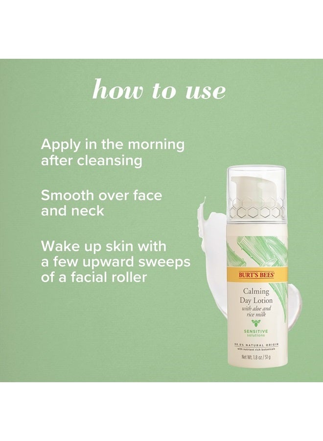Burt's Bees Sensitive Solutions Calming Day Lotion with Aloe and Rice Milk, 98.8% Natural Origin, 1.8 Fluid Ounces - Image 5
