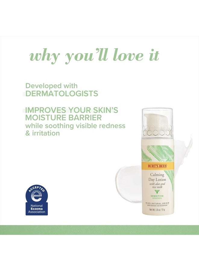Burt's Bees Sensitive Solutions Calming Day Lotion with Aloe and Rice Milk, 98.8% Natural Origin, 1.8 Fluid Ounces - Image 4