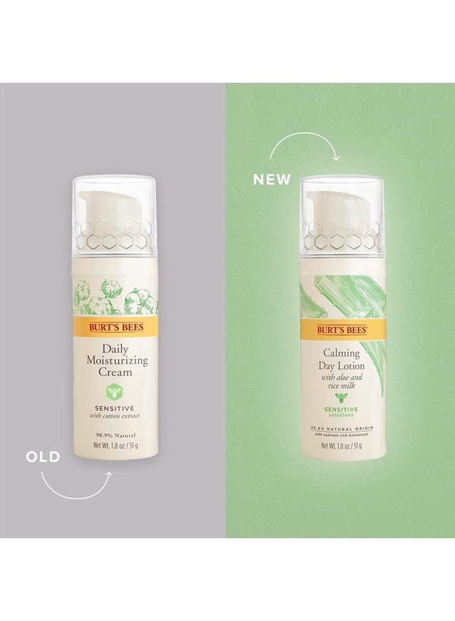 Burt's Bees Sensitive Solutions Calming Day Lotion with Aloe and Rice Milk, 98.8% Natural Origin, 1.8 Fluid Ounces - Image 2