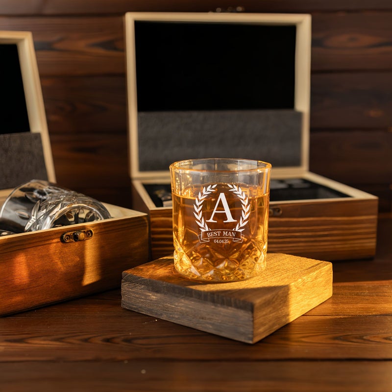 Personalized Engraved Whiskey Glass Design 8 For Wedding Anniversary Father Day Gift Men Home Use Custom Glassware Holiday Drink - Image 3