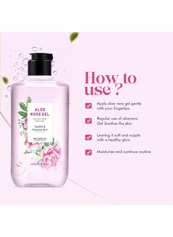 Aloe Rose Gel For Skin Acne; Face Gel Moisturiser For Oily Skin; With Goodness Of Vitamin E; Gel For Acne & Scar; Face Gel