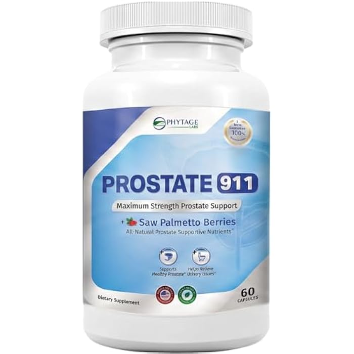 Phytage Labs Prostate 911 – Advanced Men’s Health Supplement – Saw Palmetto Prostate Support Formula with Pumpkin Seed & Nettle Root – Daily Urinary Comfort & Flow – 60 Capsules - Image 1