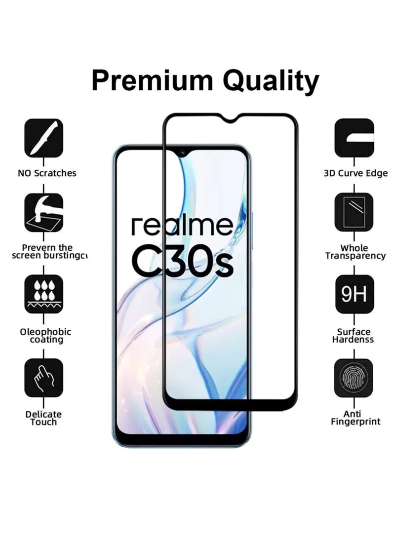 Generic - Realme C30s Screen Protector - Edge to Edge Tempered Glass Screen Protector, High Transparency, Delicate Touch, Anti-Explosion, Smooth Arc Edges, Easy Installation - Image 1