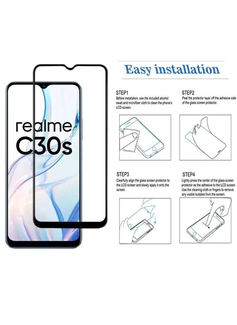 Generic - Realme C30s Screen Protector - Edge to Edge Tempered Glass Screen Protector, High Transparency, Delicate Touch, Anti-Explosion, Smooth Arc Edges, Easy Installation - Image 1