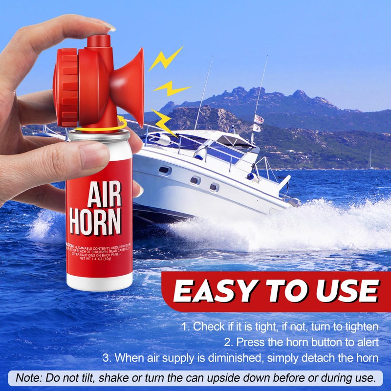 Saillong 1 Pack 1.4oz Boat Air Horn for Safety, Loud Marine Air Horns Can, Mini Small Blow Fog Bear Horn, Emergency Use for Sporting Events, Boat, Animal Alarm - Image 5
