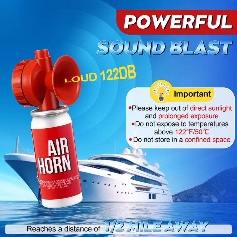 Saillong 1 Pack 1.4oz Boat Air Horn for Safety, Loud Marine Air Horns Can, Mini Small Blow Fog Bear Horn, Emergency Use for Sporting Events, Boat, Animal Alarm - Image 2