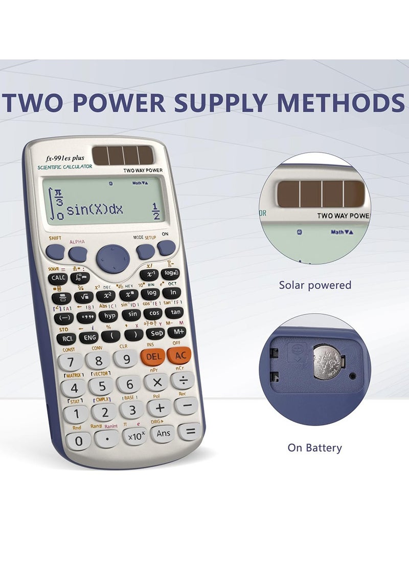 CSIRO - 991ES Plus Scientific Calculator, Math Calculator with 417 Function, Solar Battery Power and 4-Line Display, School Supplies for Middle High College Students Teachers - Image 1