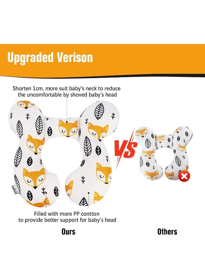 KAKIBLIN Baby Neck Pillow, Upgraded Baby Support Pillow for Head and Neck, Babies Head Pillow for Car Seat,Pushchair,Travel(Yellow Fox) - Image 5