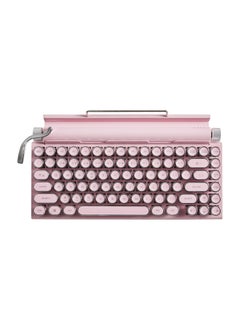 Metal Round Cap Punk Mechanical Keyboard Wireless Retro Pink (no skin)