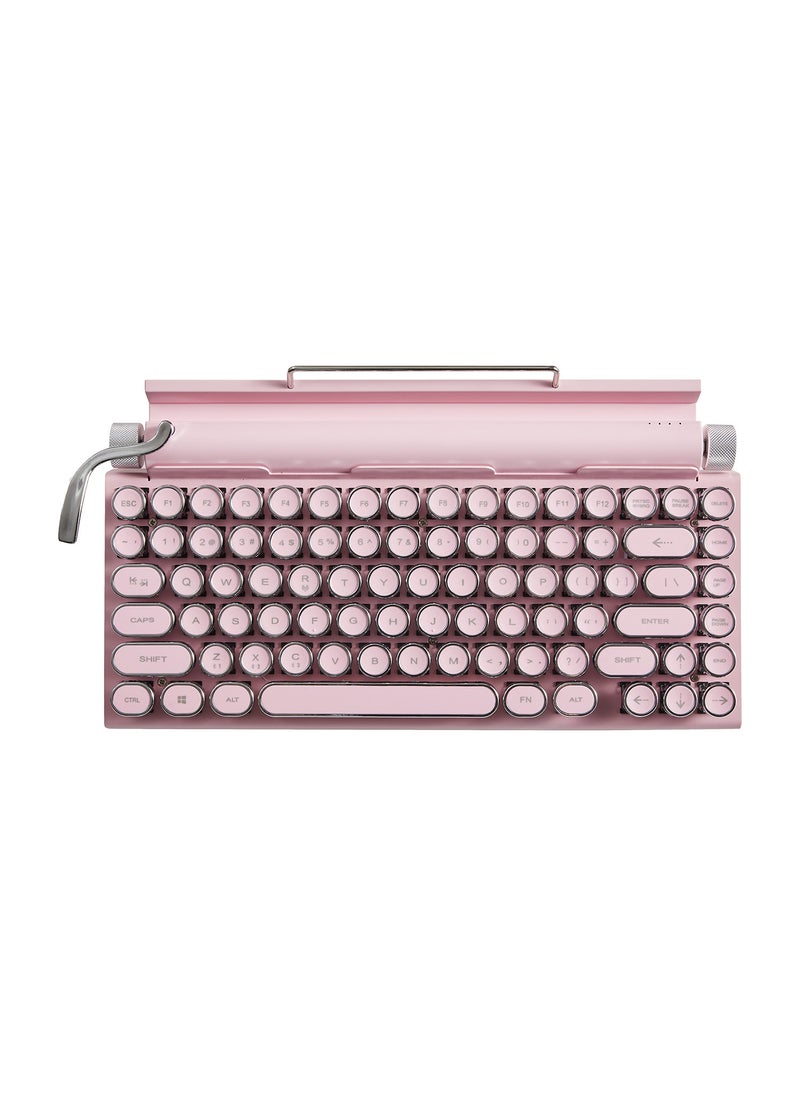 Generic - Metal Round Cap Punk Mechanical Keyboard Wireless Retro Pink (no skin) - Image 1