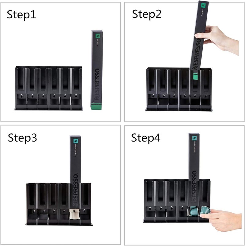 Flagship حامل كبسولات القهوة لتخزين كبسولات نسبرسو الأصلية، رف كبسولات القهوة لنسبرسو أوريجنال لاين 60 كبسولة - Image 5