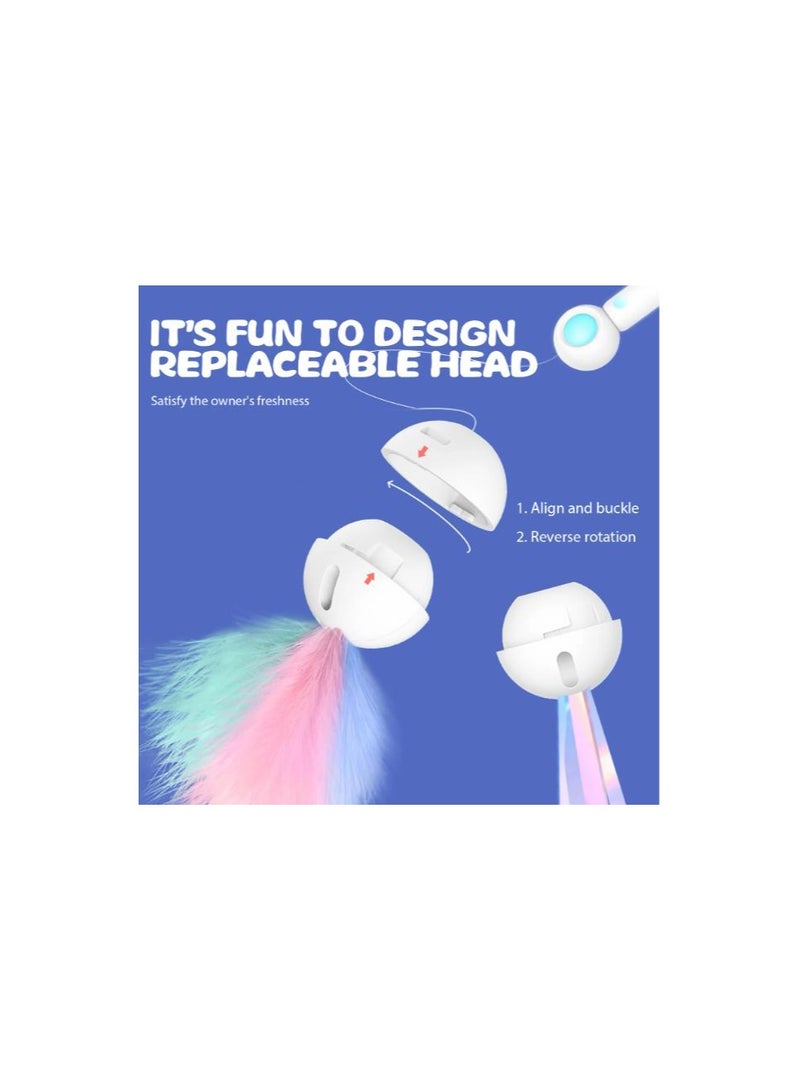 Telescopic Cat Stick Toy Tassel Cat Toys Teaser Wand Kitten Playing Laser Pen Pointer Toys Interactive Cat Toy -PINK - Image 4