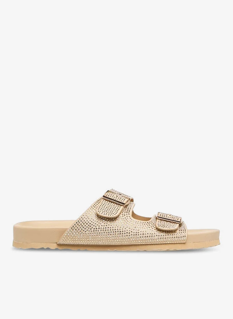 Flora Bella By Shoexpress Buckle Accent Slip-On Sandals