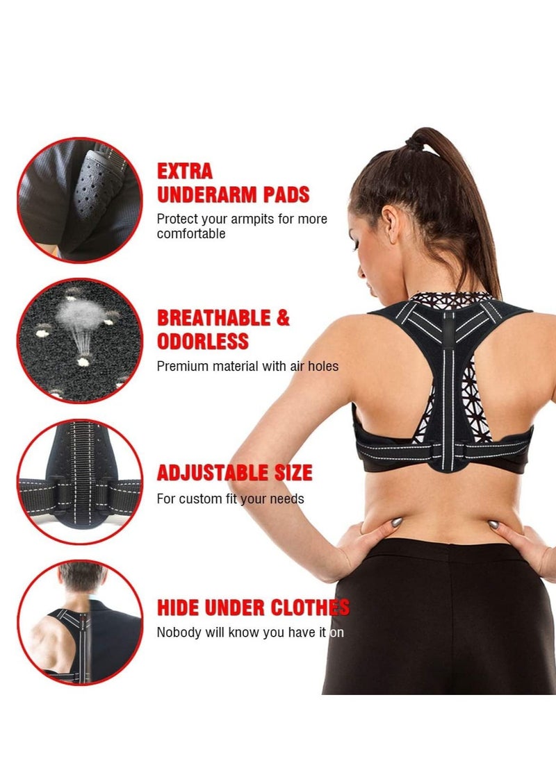 KASTWAVE Posture Corrector for Women and Men Adjustable Shoulder Straps Back Brace Straightener Trainer Effective Neck Upper Pain Relief  - Image 2
