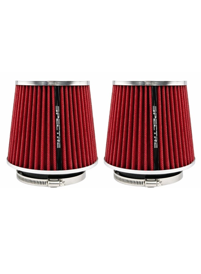 2 pcs Universal Round Tapered Air Filter High Flow Performance Cone Air Intake Filter Washable Reusable Engine Air Filter for Car SUV Bike Increased Airflow Better Acceleration Engine Protection Clamp Fit Design - Image 1