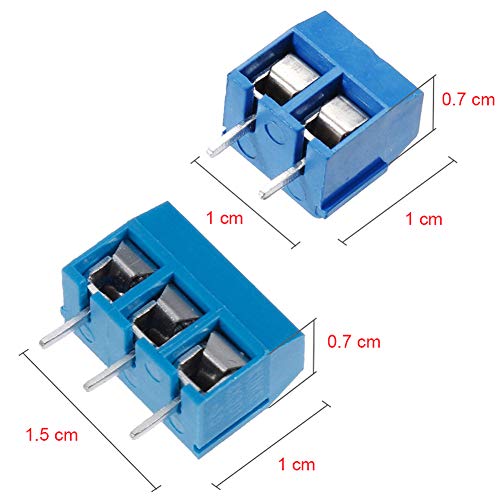 WayinTop PCB Board Kit, Double Sided Prototype Boards 6 Sizes 40 Pin 2.54mm Male/Female Header Connector 2/3Pin Screw Terminal Blocks and Resistor 10-1M Ohm 5mm Led Diodes Tactile Cap Switch - Image 5