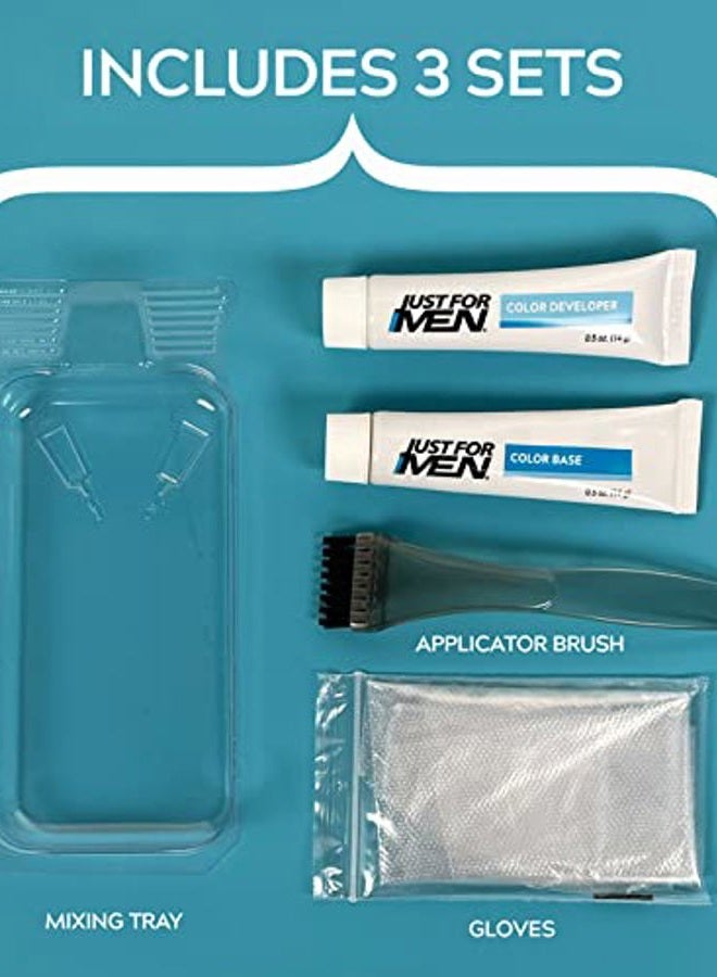 Just For Men Just For Men Mustache & Beard, Beard Coloring for Gray Hair, with Biotin Aloe and Coconut Oil for Healthy Facial Hair - Light Brown, M-25 (Pack of 3, Ecomm Friendly Packaging)  - Image 3