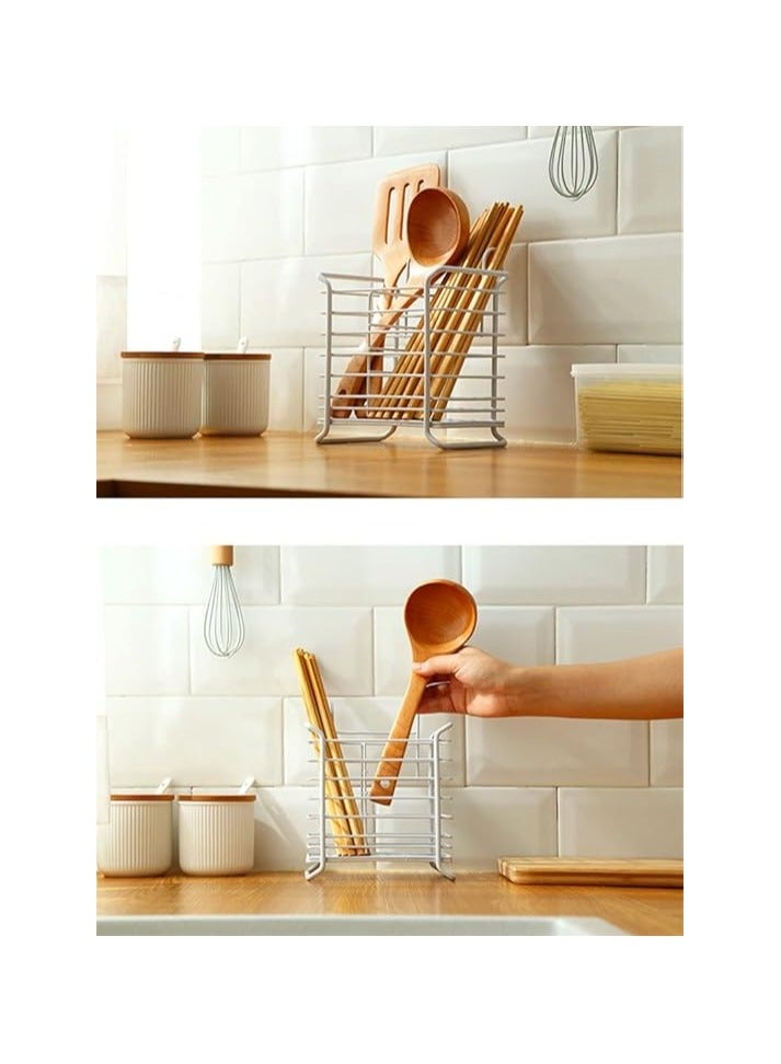 Multifunctional Tableware Storage Draining Rack - Chopsticks Container, Spoon Holder, Knife Stand & Kitchen Organizer for Efficient Drying & Storage  - Image 4