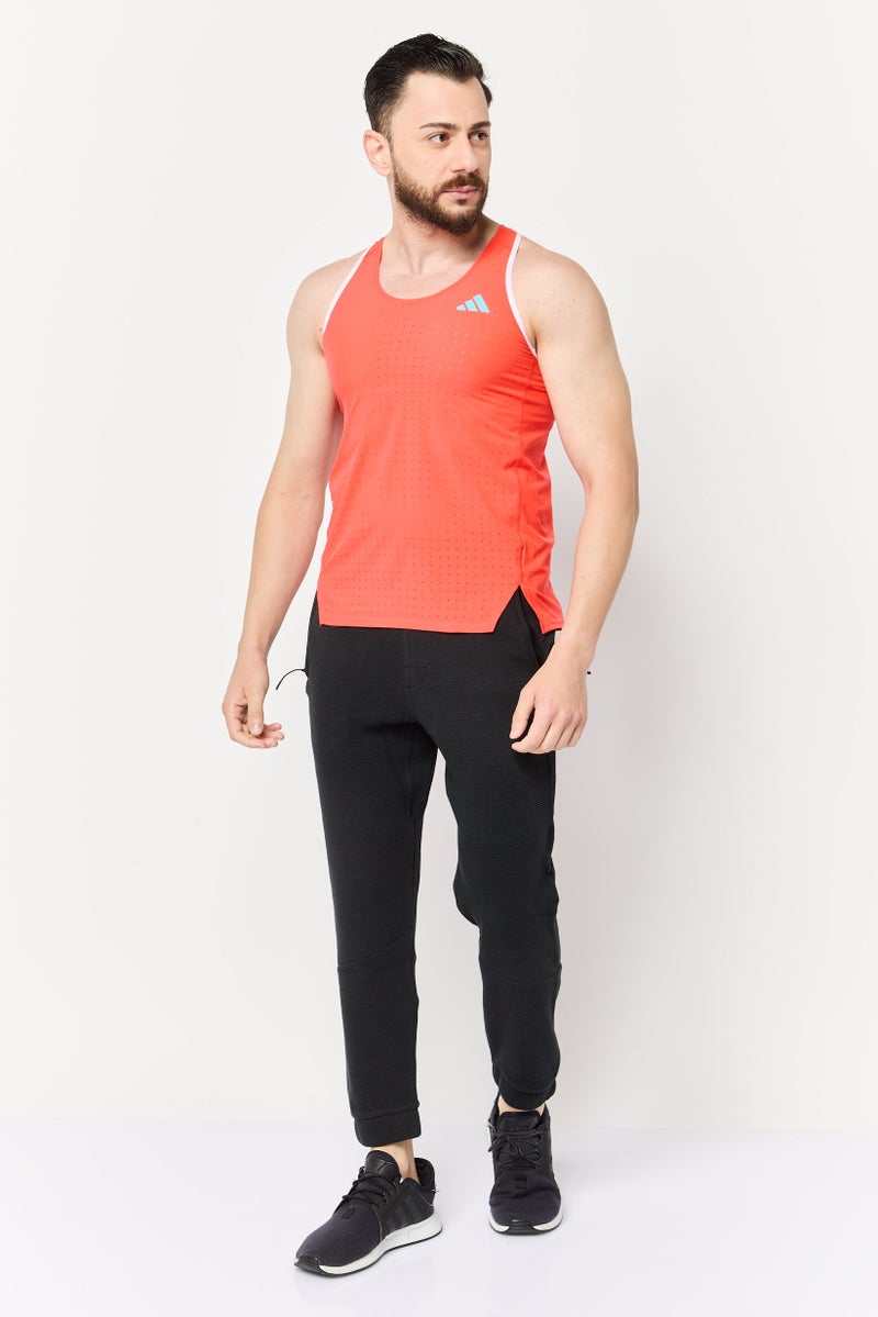 Adidas Men Sportswear Fit Brand Logo Training Vest, Orange  - Image 2