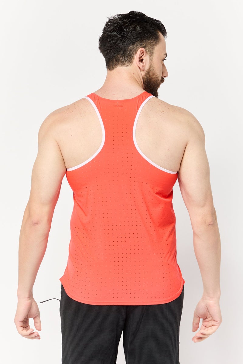 Adidas Men Sportswear Fit Brand Logo Training Vest, Orange  - Image 4
