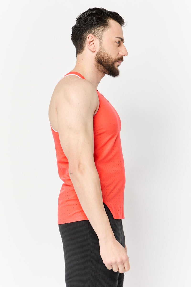 Adidas Men Sportswear Fit Brand Logo Training Vest, Orange  - Image 3