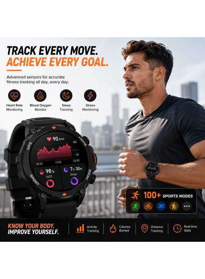 WYE 5ATM Waterproof Fitness Smartwatch | Bluetooth Smartwatch | Activity Tracker watch | Heart Rate Monitor | Sports Modes Smartwatch | Compatible with Android & iOS | Black - Image 5