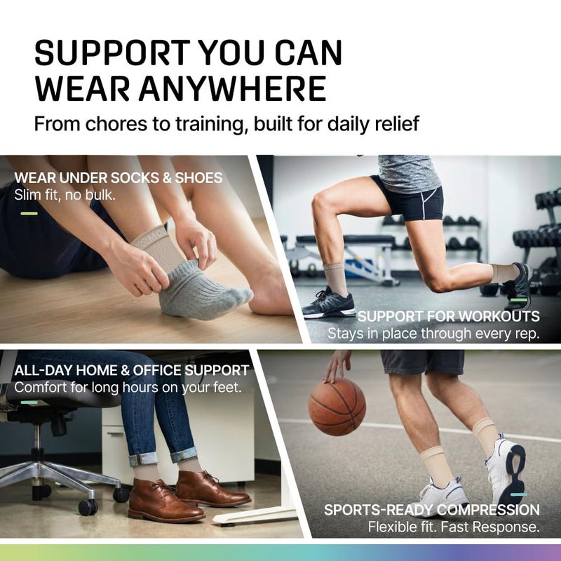 Modvel Foot & Ankle Brace Socks for Sprained Ankle Compression Sleeve - Plantar Fasciitis Relief Brace, Foot Support for pain Women & Men - Tendonitis & Arthritis Feet Sleeve, Stabilizing Ankles Wrap - Image 5