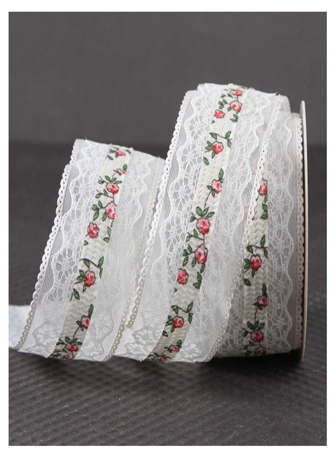 SuiGlory Vintage Lace Trim, Pink Embroidery Lace Ribbons for Crafts, Lace for Sewing Wedding/Bridal Decoration, 10 Yards (Style 2) - Image 1