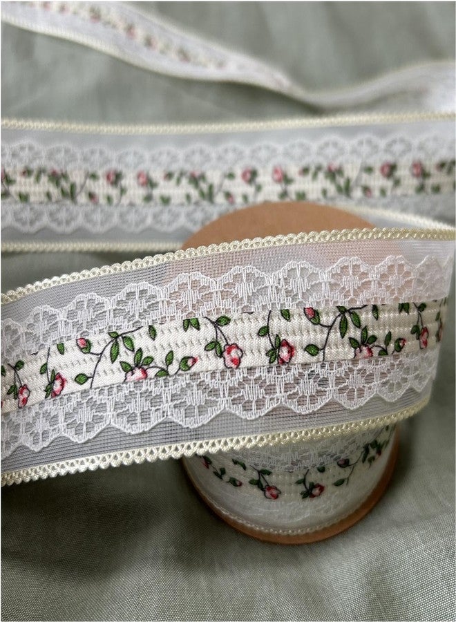 SuiGlory Vintage Lace Trim, Pink Embroidery Lace Ribbons for Crafts, Lace for Sewing Wedding/Bridal Decoration, 10 Yards (Style 2) - Image 5