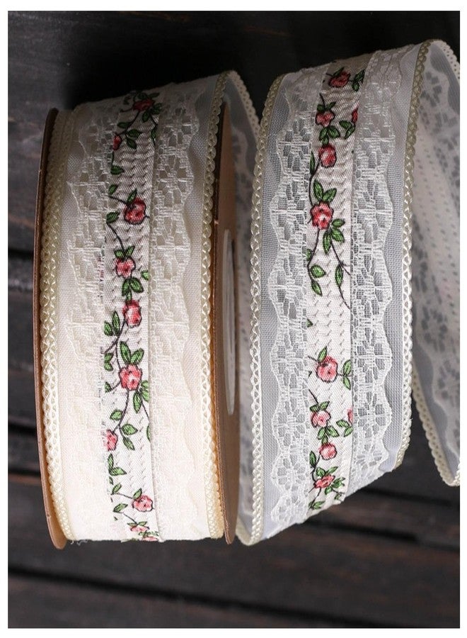 SuiGlory Vintage Lace Trim, Pink Embroidery Lace Ribbons for Crafts, Lace for Sewing Wedding/Bridal Decoration, 10 Yards (Style 2) - Image 4