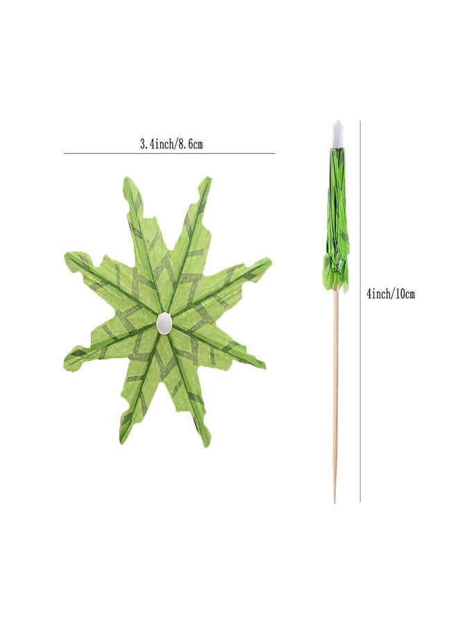 YAOSHENG 100PCS YAOSHENG 6 Inch Drink Umbrellas, Cocktail Picks, Colorful Cocktail Umbrellas Toothpicks for Drink&Food Restaurant, Bar,Hawaiian Beach Party Cake Decorating Supplies (Green) - Image 2