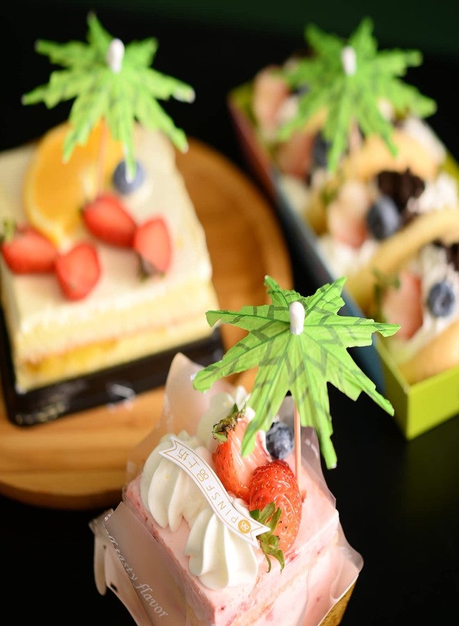 YAOSHENG 100PCS YAOSHENG 6 Inch Drink Umbrellas, Cocktail Picks, Colorful Cocktail Umbrellas Toothpicks for Drink&Food Restaurant, Bar,Hawaiian Beach Party Cake Decorating Supplies (Green) - Image 4