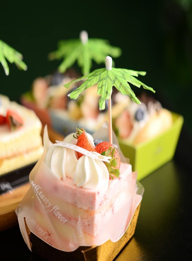 YAOSHENG 100PCS YAOSHENG 6 Inch Drink Umbrellas, Cocktail Picks, Colorful Cocktail Umbrellas Toothpicks for Drink&Food Restaurant, Bar,Hawaiian Beach Party Cake Decorating Supplies (Green) - Image 3