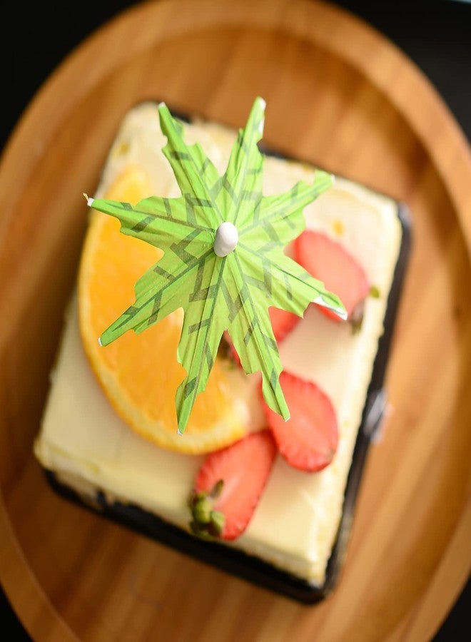 YAOSHENG 100PCS YAOSHENG 6 Inch Drink Umbrellas, Cocktail Picks, Colorful Cocktail Umbrellas Toothpicks for Drink&Food Restaurant, Bar,Hawaiian Beach Party Cake Decorating Supplies (Green) - Image 5