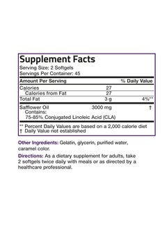 Bronson CLA 3000 Extra High Potency Supports Healthy Weight Management Lean Muscle Mass Non-Stimulating Conjugated Linoleic Acid, 90 Softgels  - Image 2