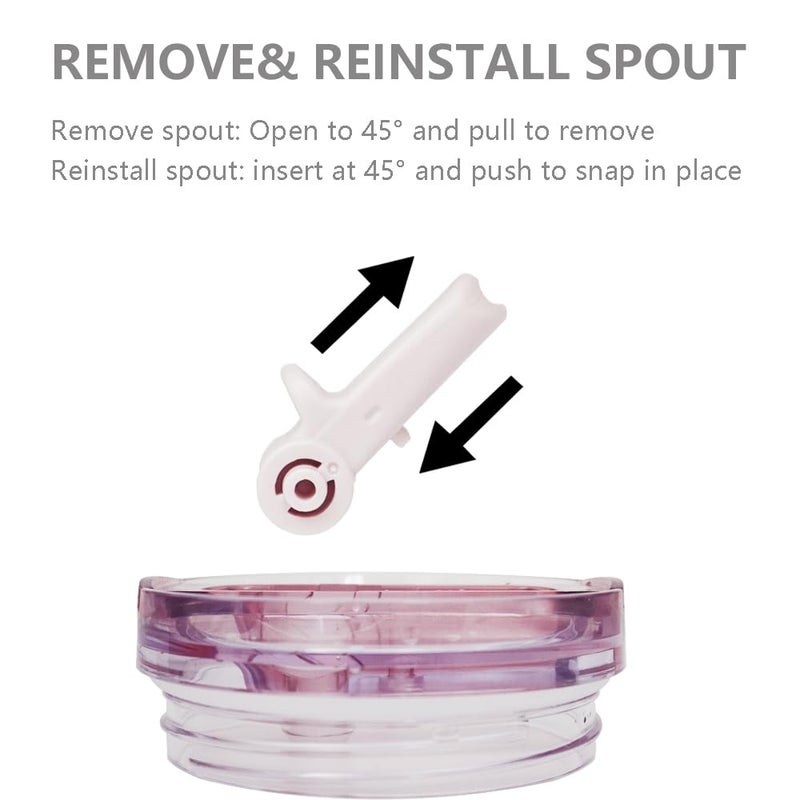 Dreamfocus 40 oz Leak Proof Flip Straw Lid Replacement for Stanley 40 oz Quencher H2.0 and ProTour Tumbler - Image 5