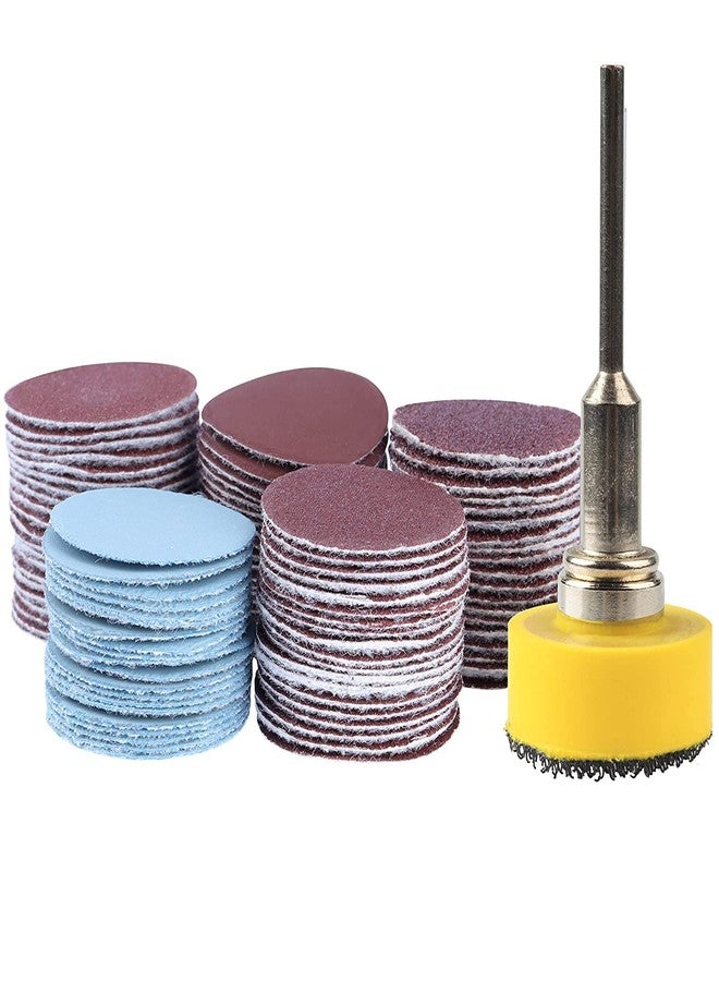 ياكاموز مجموعة وسادات أقراص الصنفرة من ياكاموز، 100 قطعة، مقاس 1 بوصة، مع ورق صنفرة بخطاف وحلقة، مع وسادات دعم بقطر 1/8 بوصة، وحامل لوحة لأداة دوارة من دريميل - Image 2