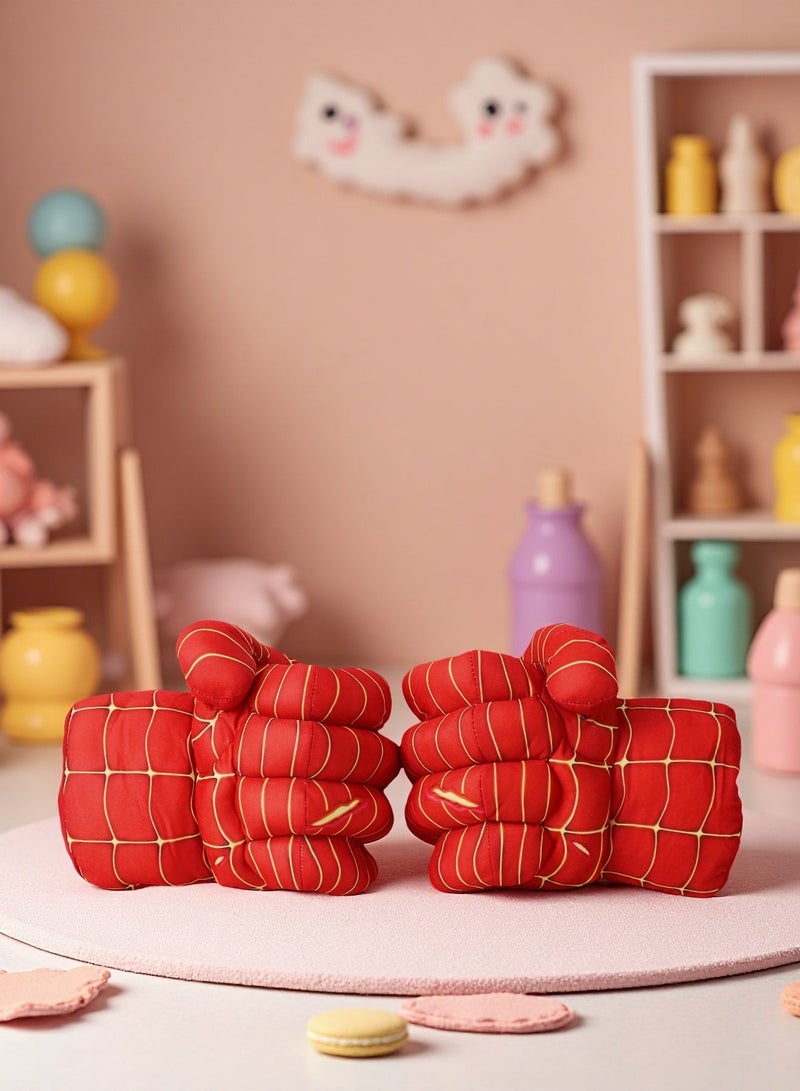 EASY FUTURE Shock Absorbing Plush Fist Gloves 2 Pack Elastic Rebound Play Hand Props Interactive Family Game Accessories Cosplay Supplies for Indoor Daily Play and Themed Party Events NO.3013 - Image 1