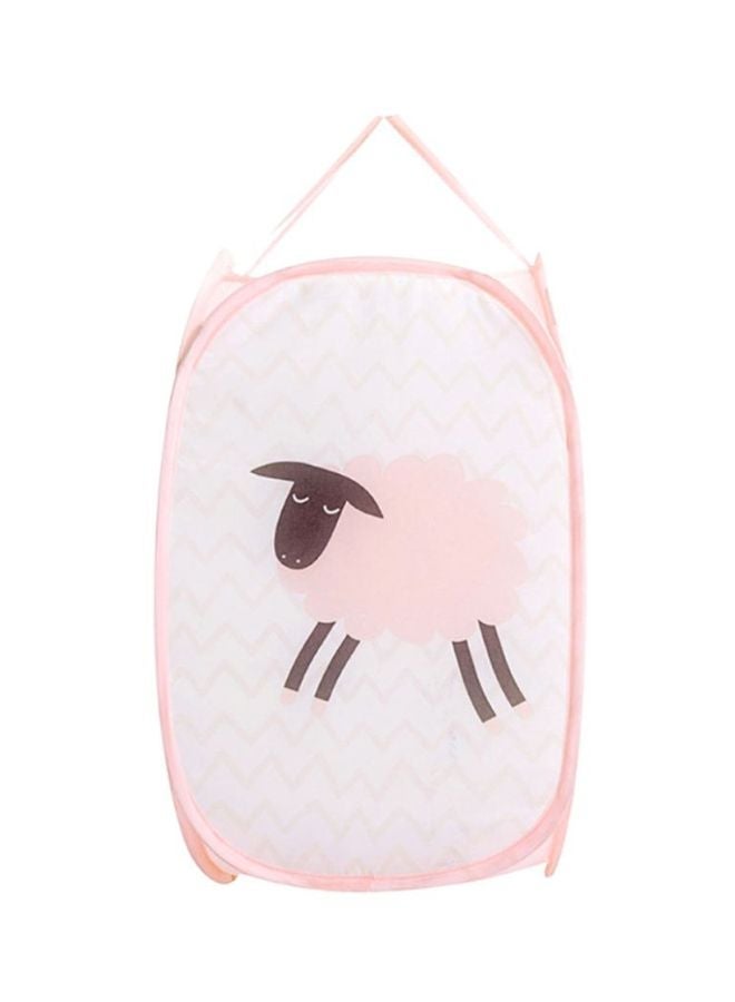 NIBEMINENT Foldable Handle With Stand Storage Laundry Basket Pink 50x30x30centimeter - Image 1