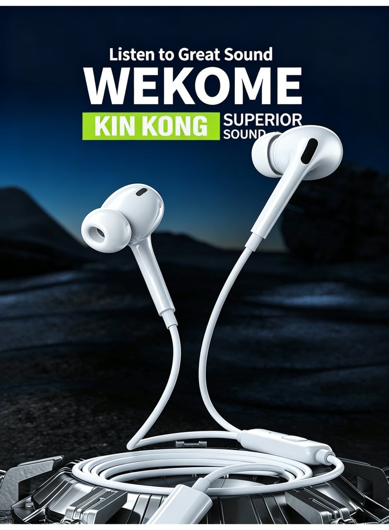 WEKOME Type-3.5mm In-Ear Wired Earphones with Microphone and In-line Control, HiFi Pure Sound Wired Headphones for Smartphones and Digital Devices - Image 4