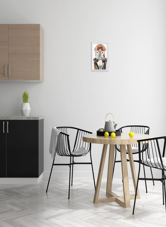 Stupell Industries Happy Fox with Coffee White Framed Giclee Art Design by Holly Simental - Image 2