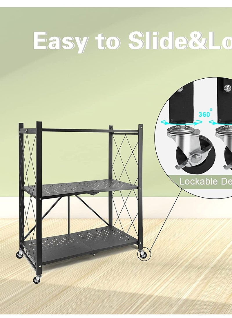 Cozara 3-Tire Scratch-Resistant Storage Rack Black  - Image 4