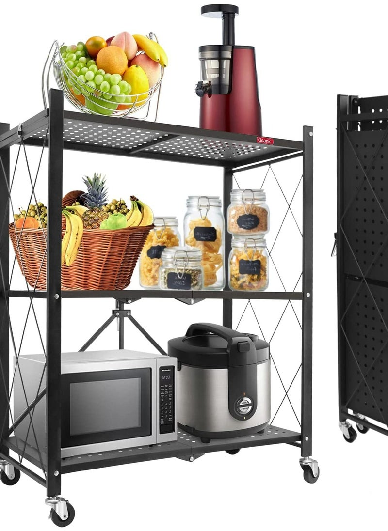 Cozara 3-Tire Scratch-Resistant Storage Rack Black  - Image 2