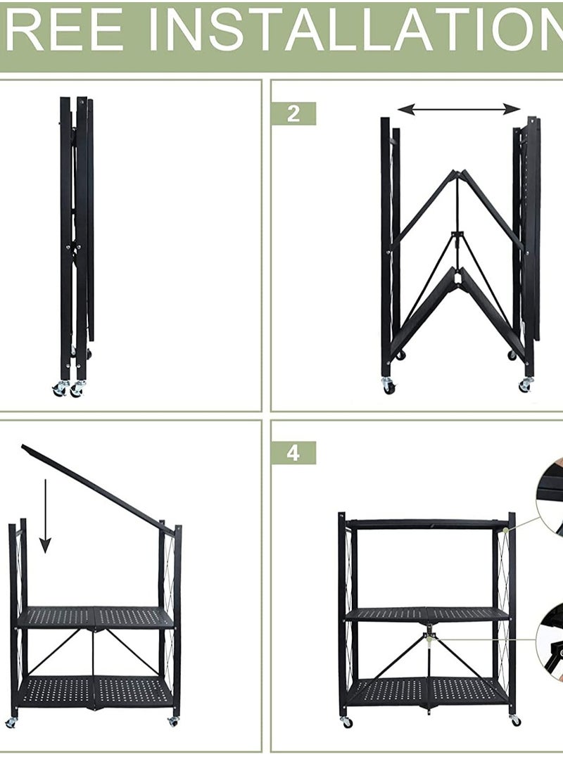 Cozara 3-Tire Scratch-Resistant Storage Rack Black  - Image 3