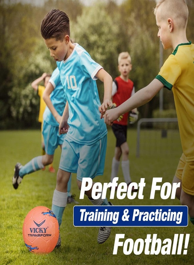 vickytransform Vicky Transform Argentina Football Rubber Moulded Stitched Butyl Bladders Soccer Ball for Seniors Beginners Recreational Training Matches - Orange,(Needle Included) - Image 3