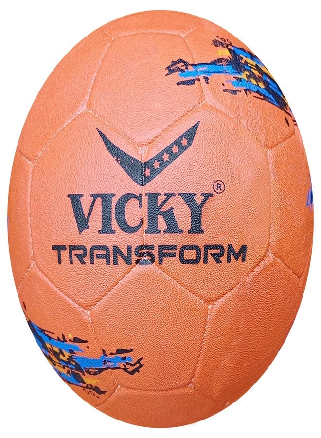 vickytransform Vicky Transform Argentina Football Rubber Moulded Stitched Butyl Bladders Soccer Ball for Seniors Beginners Recreational Training Matches - Orange,(Needle Included) - Image 1