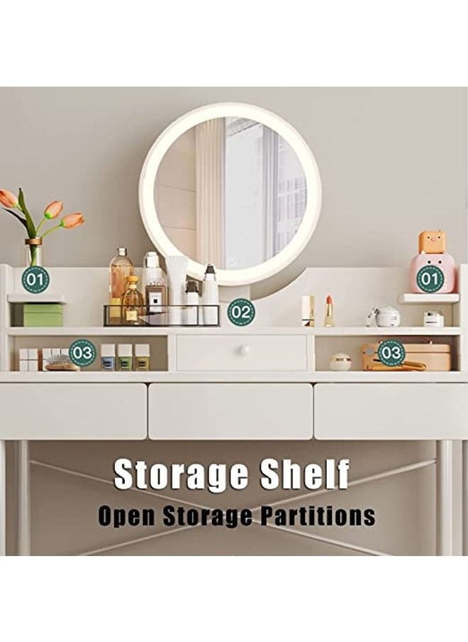 keke Makeup Vanity Table Dressing Table Flip Mirror With Drawers  - Image 2