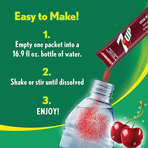 7up 7-UP Powder Drink Mix – Sugar Free & Delicious (Cherry, 72 Sticks) - Image 5