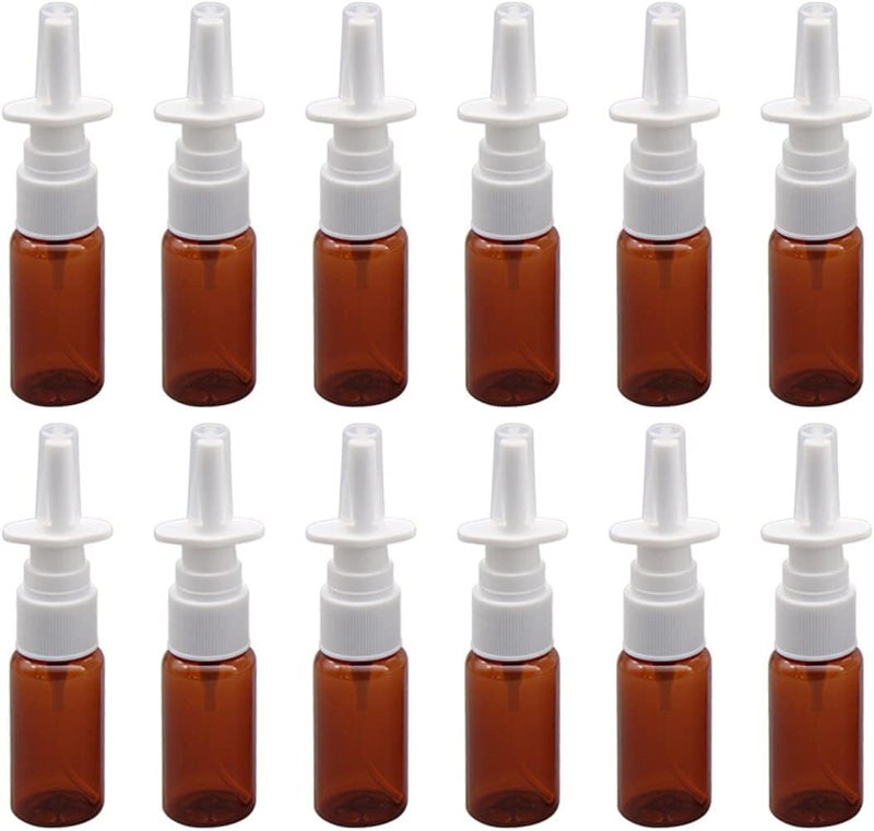 زجاجات رذاذ أنف بلاستيكية قابلة لإعادة التعبئة 30 مل من QUUPY - 12 قطعة - زجاجات رذاذ رفيعة لتنظيف الأنف وحاويات للزيوت العطرية والعطور 1 أونصة